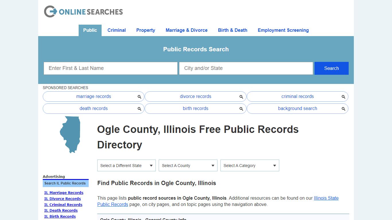 Ogle County, Illinois Public Records Directory - OnlineSearches.com